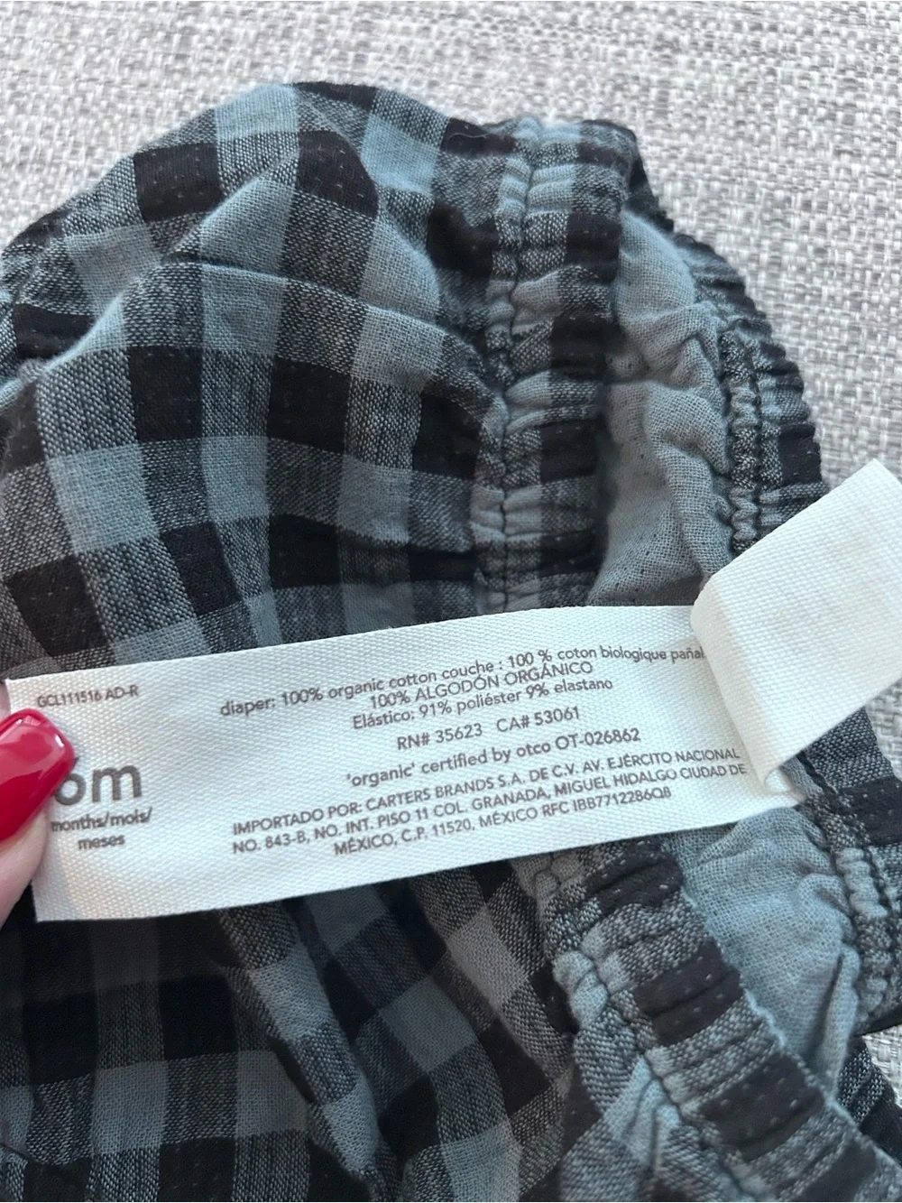 Carter’s Black and Gray Plaid Baby Dress with Bloomers. NWT. Size 6M
